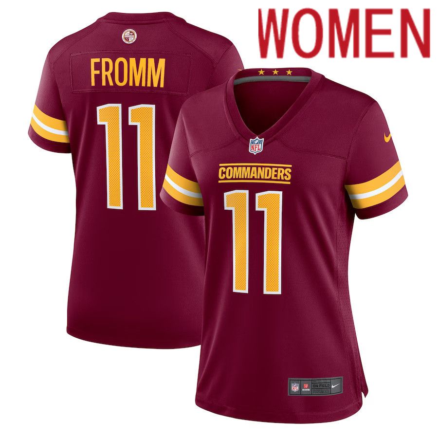 Women Washington Commanders #11 Jake Fromm Nike Burgundy Team Game NFL Jersey->women nfl jersey->Women Jersey